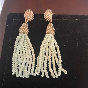 Sugar fix Beaded Tassel Drop Earrings - Mint Green